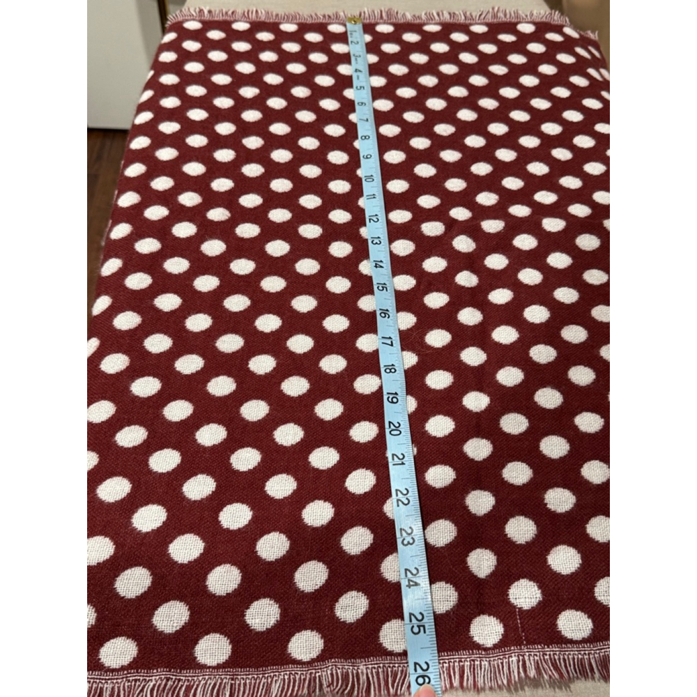 Women's Under One Sky Red berry White Polka Dot oversized Blanket Scarf wrap - Picture 9 of 10